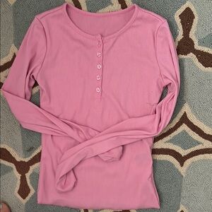 Fitted Pink Button Down Shirt with Polo Collar